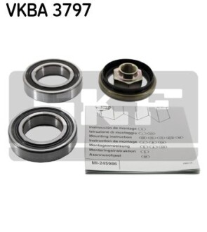 Комплект подшипника ступицы колеса. SKF VKBA3797