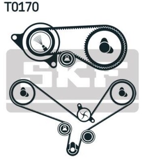 Роликовый модуль натяжителя ремня (ролик, ремень, помпа) SKF VKMC 01952