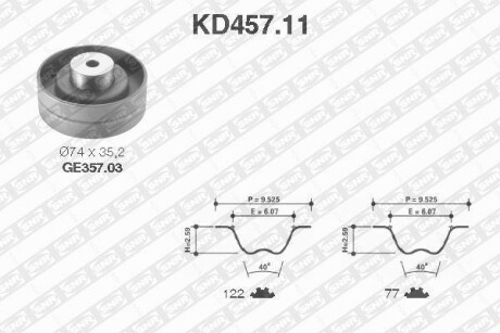 Роликовый модуль натяжителя ремня (ролик, ремень) SNR NTN KD457.11