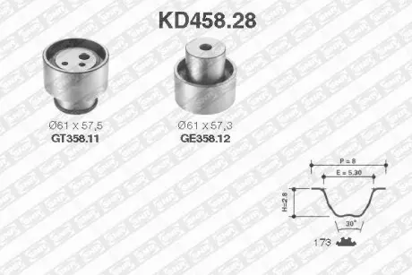 Роликовый модуль натяжителя ремня (ролик, ремень) SNR NTN KD458.28
