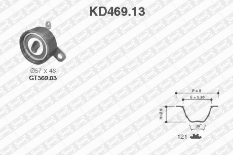 Роликовий модуль натягувача ременя (ролик, ремінь) SNR NTN KD469.13