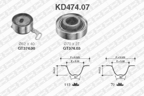 Роликовый модуль натяжителя ремня (ролик, ремень) SNR NTN KD474.07