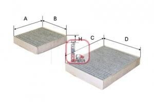 Фильтр салона Citroen C3/C4/Peugeot 207/208 09- (угольный) (к-кт 2шт.) SOFIMA S 4164 CA