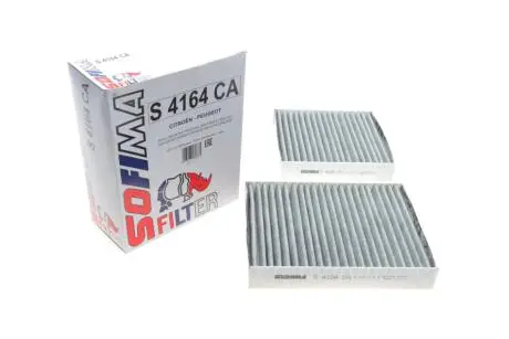 Фільтр салону Citroen C3/C4/Peugeot 207/208 09- (вугільний) (к-кт 2шт.) SOFIMA S 4164 CA