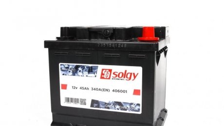 Аккумуляторная батарея 45Ah/340A (207x175x190/+R) Solgy 406001