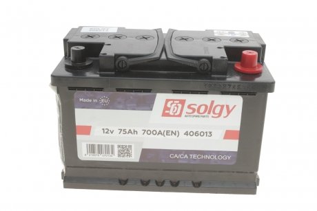 Аккумуляторная батарея 75Ah/700A (278x175x190/+R) Solgy 406013