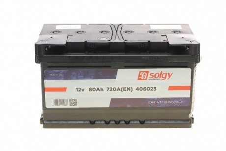 Аккумуляторная батарея 80Ah/720A (315x175x175/+R) Solgy 406023