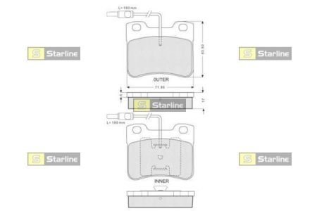 Тормозные колодки дисковые STARLINE BD S056