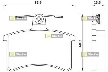 Гальмівні колодки дискові STARLINE BD S078