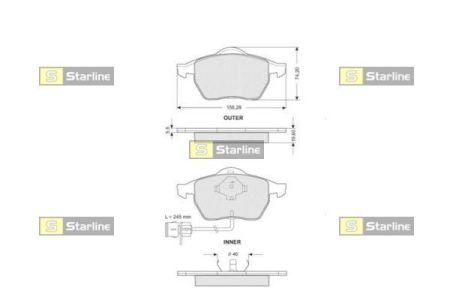 Гальмівні колодки дискові STARLINE BD S109