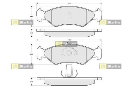 Тормозные колодки дисковые STARLINE BD S112