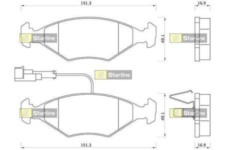 Тормозные колодки дисковые STARLINE BD S336