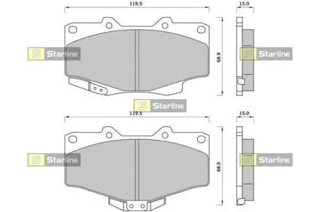 Гальмівні колодки дискові STARLINE BD S393