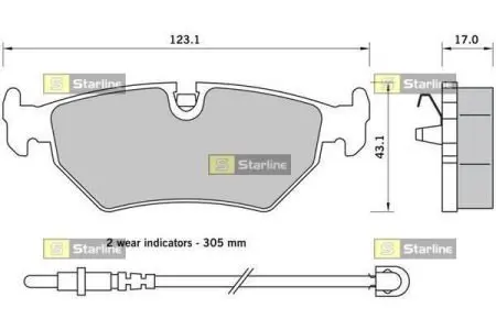 Тормозные колодки дисковые STARLINE BD S396