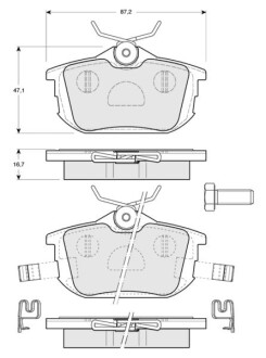 Тормозные колодки дисковые STARLINE BD S830P