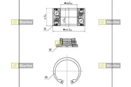 Підшипник колісний STARLINE LO 03530
