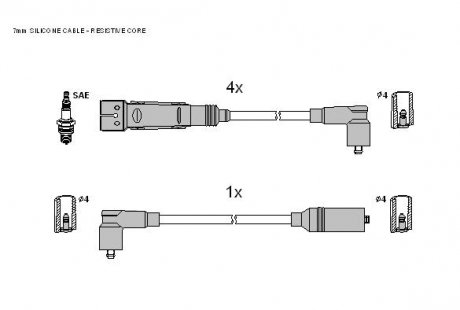 Комплект кабелей зажигания STARLINE ZK 0322