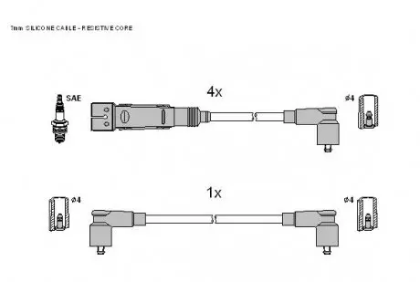 Комплект кабелiв запалювання STARLINE ZK 0332