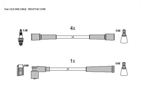 Комплект кабелей зажигания STARLINE ZK 1204