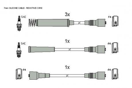 Комплект кабелей зажигания STARLINE ZK 1542