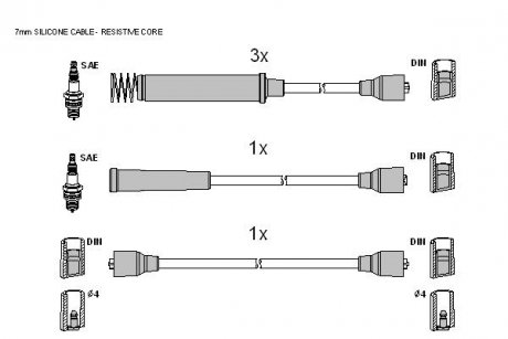 Комплект кабелей зажигания STARLINE ZK 1572