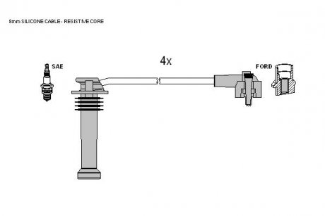 Комплект кабелей зажигания STARLINE ZK 2186