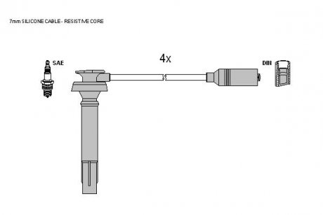 Комплект кабелей зажигания STARLINE ZK 5702