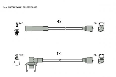 Комплект кабелiв запалювання STARLINE ZK 6384