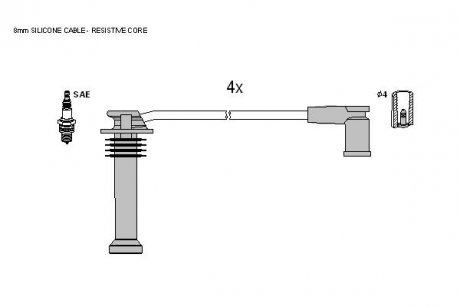 Комплект кабелей зажигания STARLINE ZK 7176