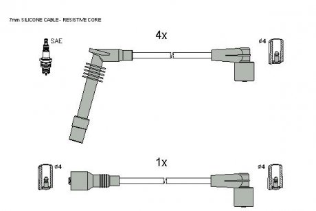 Комплект кабелей зажигания STARLINE ZK 7562