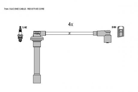 Комплект кабелей зажигания STARLINE ZK 8384