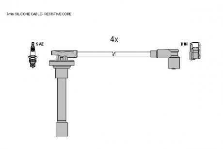 Комплект кабелей зажигания STARLINE ZK 8864