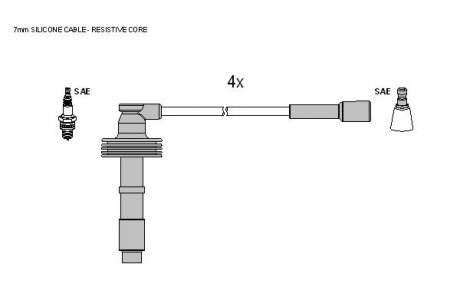 Комплект кабелей зажигания STARLINE ZK 9084