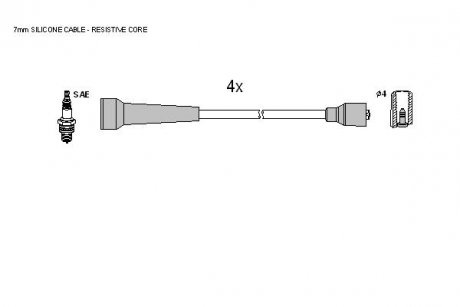 Комплект кабелiв запалювання STARLINE ZK 9512
