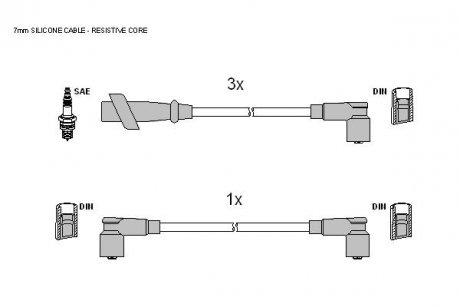Комплект кабелiв запалювання STARLINE ZK 9614