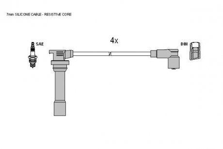 Комплект кабелiв запалювання STARLINE ZK 9712