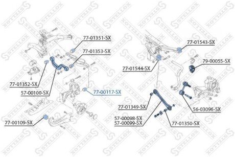 Сайлентблок рычага (заднего/снизу/снаружи) VAG 03- STELLOX 77-00117-SX