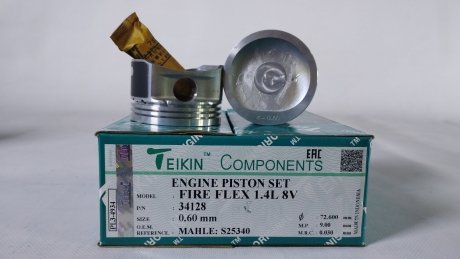 Поршень с пальцем (к-кт на двигатель) FIAT FIRE FLEX 1.4L 8V (MAHLE: S25340), TEIKIN 34128-060