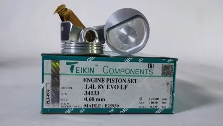 Поршень с пальцем (к-кт на двигатель) FIAT 1.4L 8V EVO LF (MAHLE: E25930), TEIKIN 34133-060