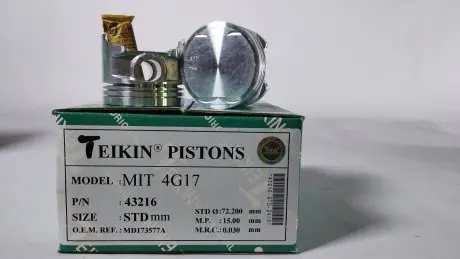 Поршень із пальцем (к-кт на двигун) Mitsubishi 4G17 Colt T120SS, TEIKIN 43216-STD