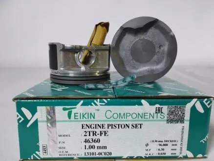 Поршень із пальцем (к-кт на двигун) 2TR-FE 2,7L, TEIKIN 46360-100