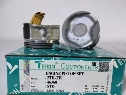Поршень із пальцем (к-кт на двигун) 2TR-FE 2,7L, TEIKIN 46360-STD