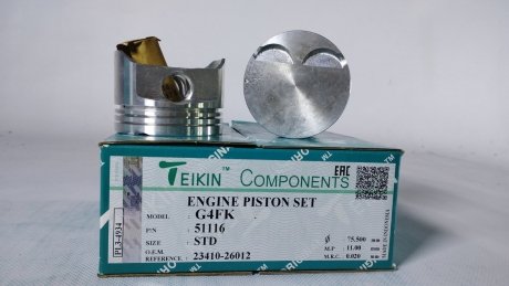 Поршень із пальцем (к-кт на двигун) Hyundai G4FK, TEIKIN 51116-STD