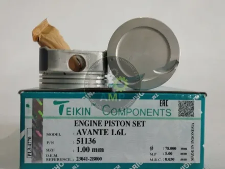 Поршень із пальцем (к-кт на двигун) AVANTE 1.6L, TEIKIN 51136-100