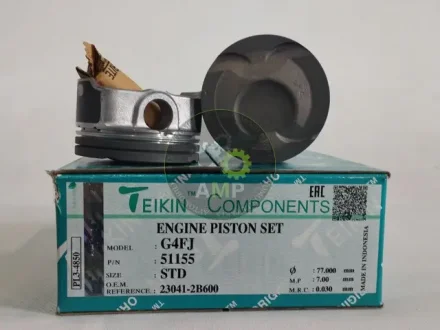 Поршень ДВЗ STD (4шт.+пальцы) Hyundai G4FJ 1.6 DOHC GDI Tucson (13-), Solaris 1.6 (-10), Veloster (11-) TEIKIN 51155-STD