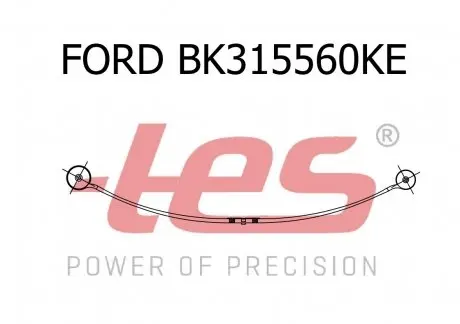 Рессора задняя корневая Ford Transit 2.0/2.2 TDCi 13- (76/694/682) (17mm) TES BK315560KE0019 Z/T