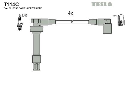 Комплект кабелiв запалювання TESLA T114C