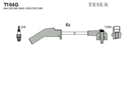 Комплект кабелей зажигания TESLA T164G