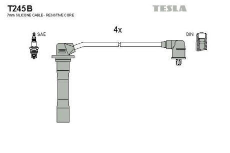 Комплект кабелiв запалювання TESLA T245B