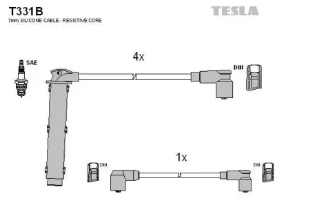 Провід високовольтні (к-кт) LAND ROVER FREELANDER I 1.8i BLATNA TESLA T331B
